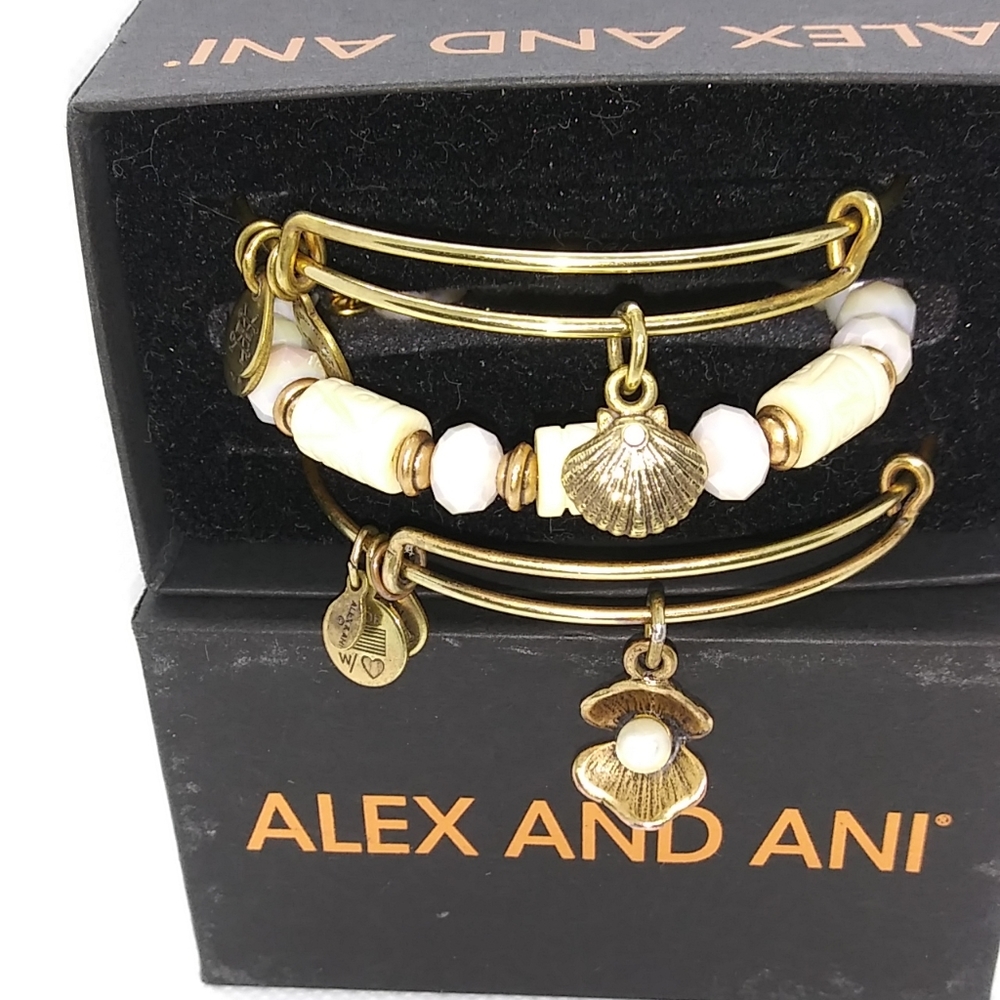 Alex & Ani Sea Shell & Deep Sea Bangle Wrap